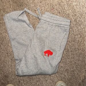 STARTER Gray buffalo bills Sweatpants with Red Logo